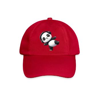 Süßer Panda mit Kopfhörern tanzen Musik Techno - Baseballkappe - klassisch Rot - Vorne