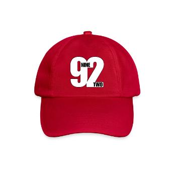 92 NEUN ZWEI! - Baseballkappe - klassisch Rot - Vorne