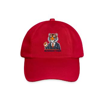 Business Tiger im Anzug - Baseballkappe - klassisch Rot - Vorne
