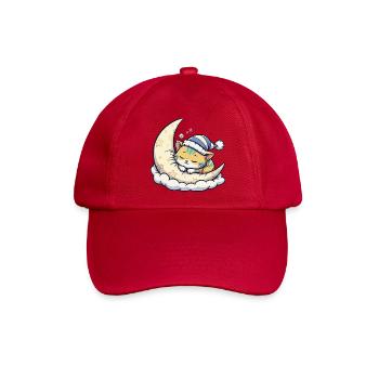 Mondkatze träumt auf Sternenmond - Baseballkappe - klassisch Rot - Vorne