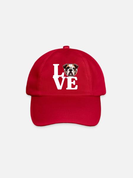 LIEBE English Bulldog Dog Dog Lover Lustig - Baseballkappe - klassisch Rot