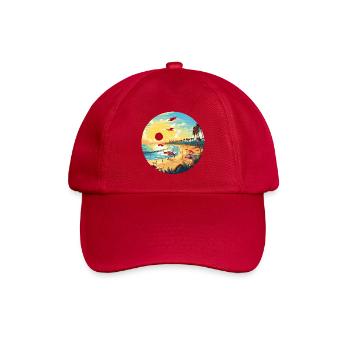 Sonnenuntergang am Palmenstrand Circle - Baseballkappe - klassisch Rot - Vorne