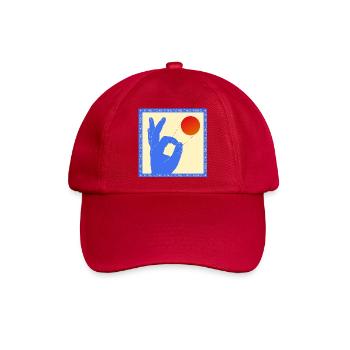 Retro-Pop-Art-Tischtennis-Flick-Grafik - Baseballkappe - klassisch Rot - Vorne