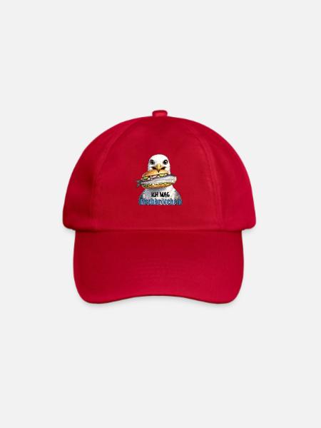 Fischbrötchen Möwe Humor - Baseballkappe - klassisch Rot