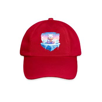 Polarlicht-Bär auf Eis - Baseballkappe - klassisch Rot - Vorne
