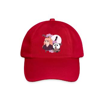 Manga-Mädchen und Panda mit Beinprothese - Baseballkappe - klassisch Rot - Vorne
