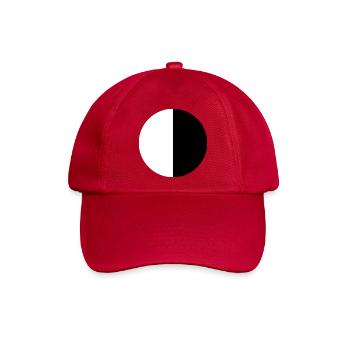 Halbmond Blockgrafik Weiß und Schwarz - Baseballkappe - klassisch Rot - Vorne