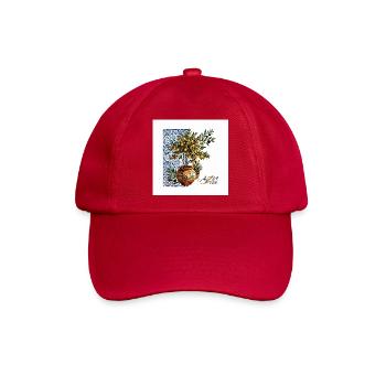Designer Azzo -Zitronenbaum mit blauer Keramik - Baseballkappe - klassisch Rot - Vorne