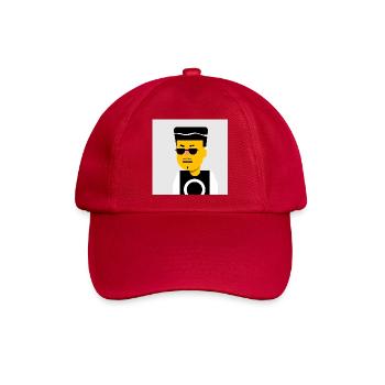 Auffälliger DJ mit schwarzer Sonnenbrille - Baseballkappe - klassisch Rot - Vorne