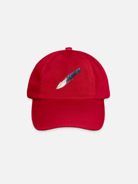 Skizzierter Dagger mit blauer Klinge - Baseballkappe - klassisch Rot