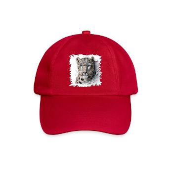 Schneeleopard Durchbruch Design - Baseballkappe - klassisch Rot - Vorne