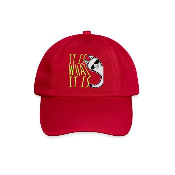It Is What It Is Es Ist Wie Es Ist Lama Logo Text - Baseballkappe - klassisch Rot - Vorne