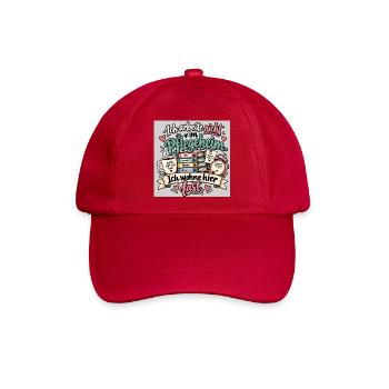 Ich wohne hier fast - Baseballkappe - klassisch Rot - Vorne