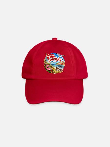 Danmark Küstenzauber Runddesign - Baseballkappe - klassisch Rot