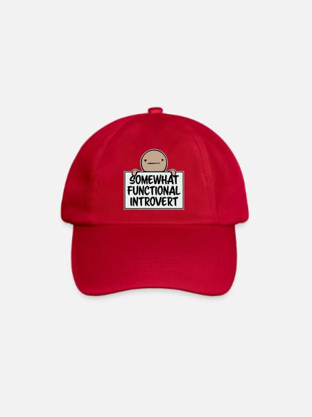 Somewhat Functional Introvert Spruch Logo Text - Baseballkappe - klassisch Rot