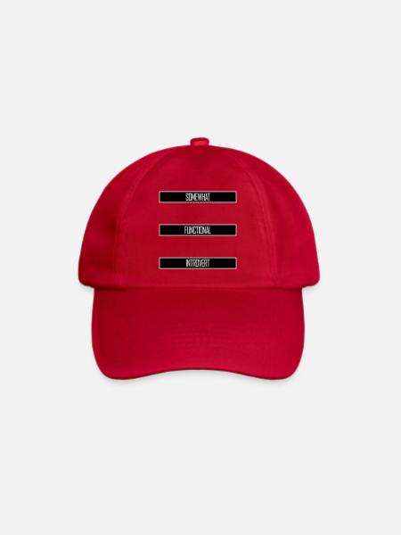 Somewhat Functional Introvert Spruch Logo Text - Baseballkappe - klassisch Rot