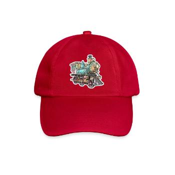 Lokomotive Comic Look - Baseballkappe - klassisch Rot - Vorne