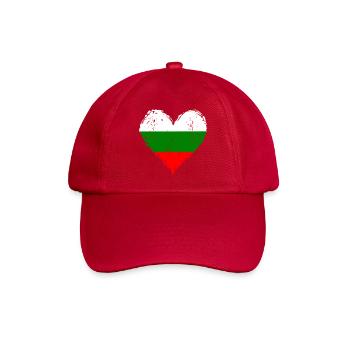 Bulgarien Herzflagge Grunge - Baseballkappe - klassisch Rot - Vorne