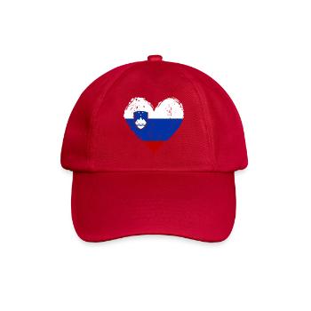 Slowenien Herzflagge Grunge - Baseballkappe - klassisch Rot - Vorne