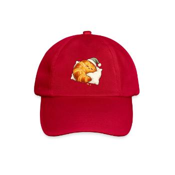 Schlafendes Croissant - Baseballkappe - klassisch Rot - Vorne