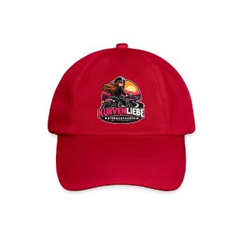 Kurvenliebe Motorradfahrerin Sunset - Baseballkappe - klassisch Rot - Vorne