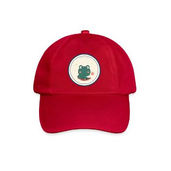 Frosch mit Social Battery 1% Rest - Baseballkappe - klassisch Rot - Vorne