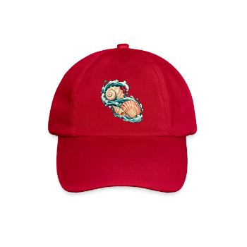 Muscheln auf einem Ozeanband - Baseballkappe - klassisch Rot - Vorne