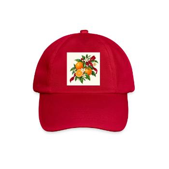 Weihnachtsorangen blühen und Band - Baseballkappe - klassisch Rot - Vorne
