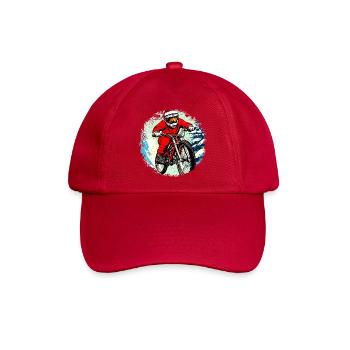 MTB Biker Weihnachten / Santa Mountainbiker - Baseballkappe - klassisch Rot - Vorne