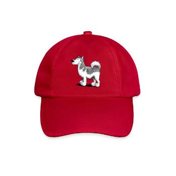 Alakan Malamute - Husky - Hund - Comic - Baseballkappe - klassisch Rot - Vorne
