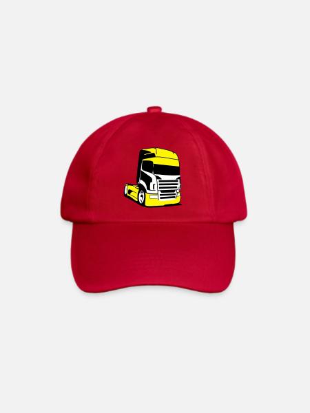 Gelber Lkw Pop-Art - Baseballkappe - klassisch Rot