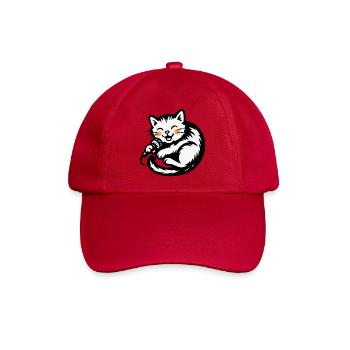 Katzensänger mit Mikro - Baseballkappe - klassisch Rot - Vorne