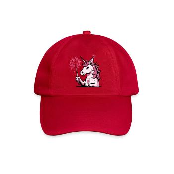 Silvester Einhorn 2026 - Baseballkappe - klassisch Rot - Vorne