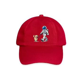 Astronaut mit seinem Hund Gassi  - Baseballkappe - klassisch Rot - Vorne