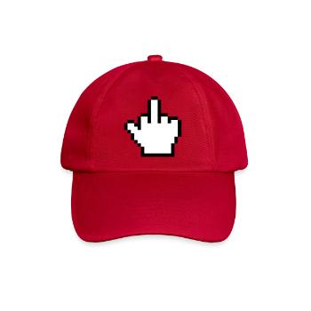 Maushand Mittelfinger Mauszeiger - Baseballkappe - klassisch Rot - Vorne
