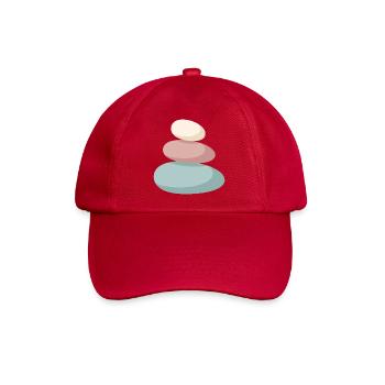 Pastell Stein-Stapel - Baseballkappe - klassisch Rot - Vorne