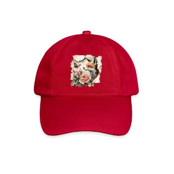 Fuchs mit Schmetterling - Baseballkappe - klassisch Rot - Vorne