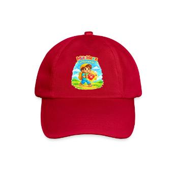  Mit Herz unterwegs - macht die Welt besser - Baseballkappe - klassisch Rot - Vorne
