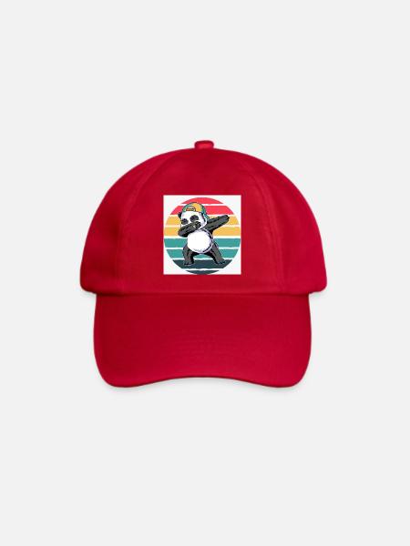 Retro-Panda - Baseballkappe - klassisch Rot