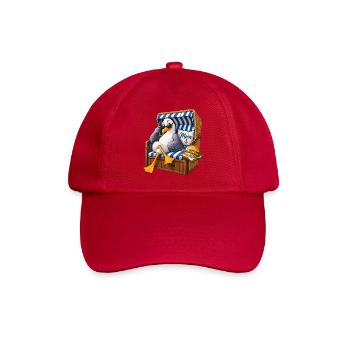 Strandvogel im Strandkorb - Baseballkappe - klassisch Rot - Vorne