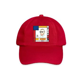 Retro-Mondrian-Porträt Samstag - Baseballkappe - klassisch Rot - Vorne