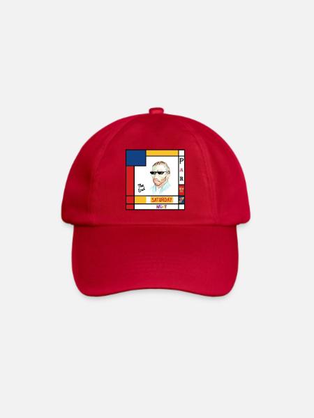 Retro-Mondrian-Porträt Samstag - Baseballkappe - klassisch Rot
