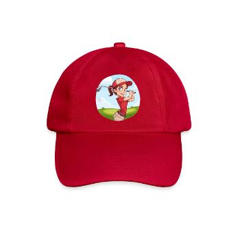 Golferin Cartoon - Baseballkappe - klassisch Rot - Vorne