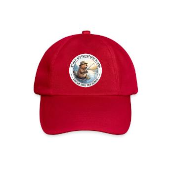 Angeln Geduld Petrijünger Biber Angler T-Shirt - Baseballkappe - klassisch Rot - Vorne