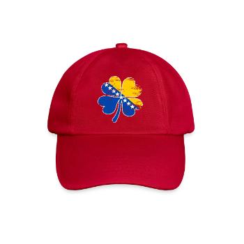 Bosnien Flagge Vierblättriges Kleeblatt used - Baseballkappe - klassisch Rot - Vorne