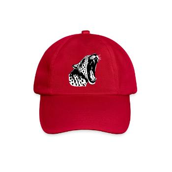 Schwarzweiß Leopardenkopf (PNG) - Baseballkappe - klassisch Rot - Vorne