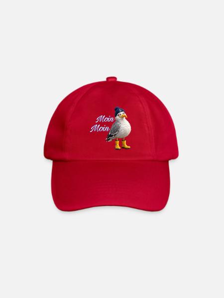 Moin Moin Möwe - Baseballkappe - klassisch Rot