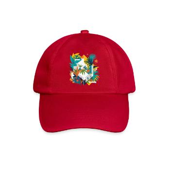 Geometrischer Dschungel - Baseballkappe - klassisch Rot - Vorne