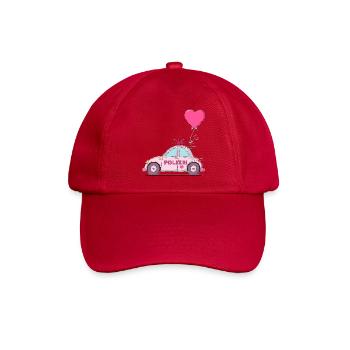 Polizeiauto Herz Rosa - Baseballkappe - klassisch Rot - Vorne