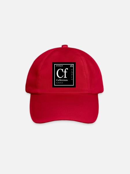 Lustiges Periodensystem Caffeinium Design - Baseballkappe - klassisch Rot